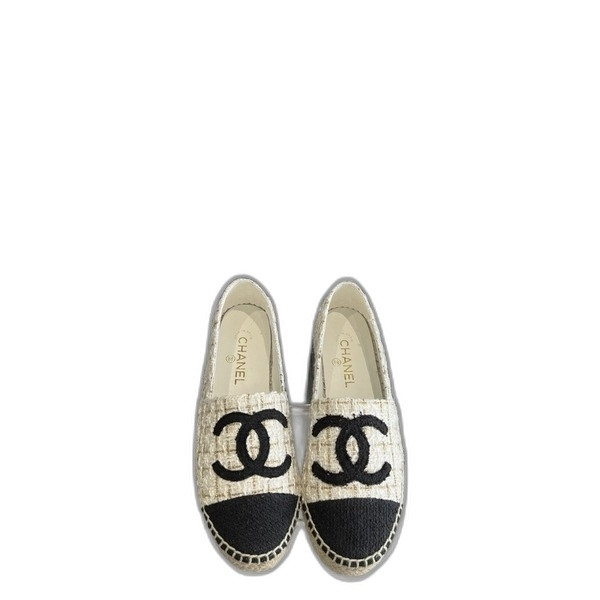 [ 샤넬 ] CC 로고 트위드 에스파듀 로퍼