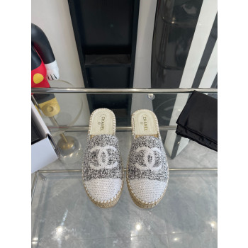 [ 샤넬 ] CC 로고 트위드 에스파듀 여성 샌들 슬리퍼