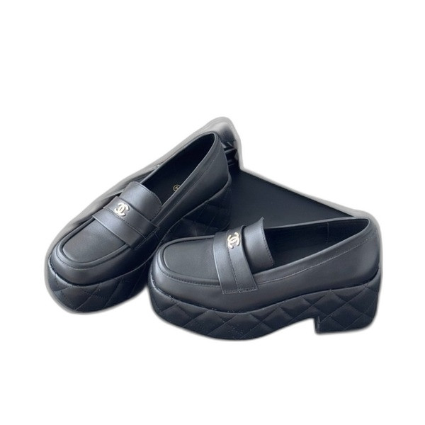 [ Chanel ] 샤넬 퀼팅 플랫폼 모카신