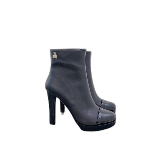 [ Chanel ] 샤넬 가죽 앵클 부츠