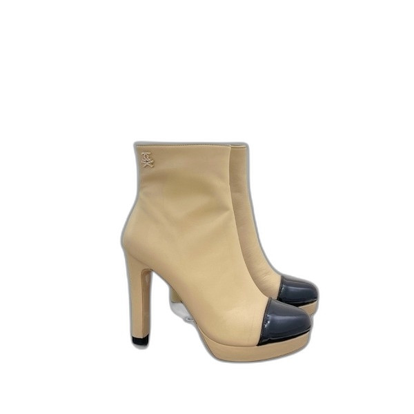 [ Chanel ] 샤넬 가죽 앵클 부츠