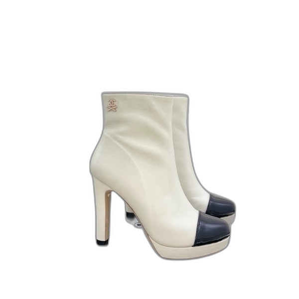 [ Chanel ] 샤넬 가죽 앵클 부츠