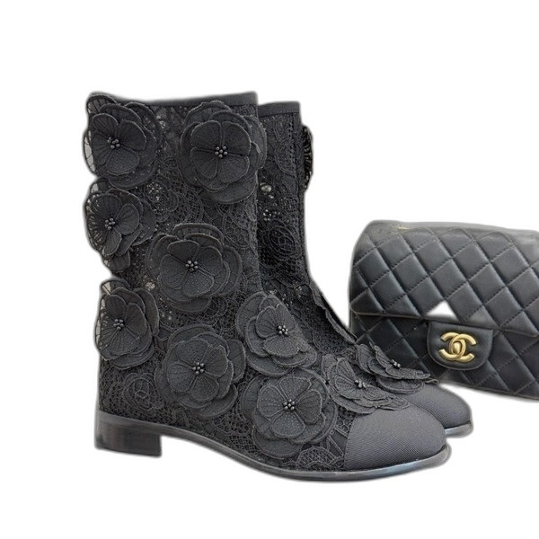 [ Chanel ] 샤넬 플라워 레이스 부츠