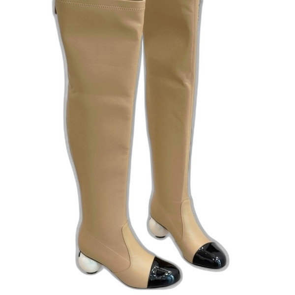 [ Chanel ] 샤넬 CC 진주 굽 부츠