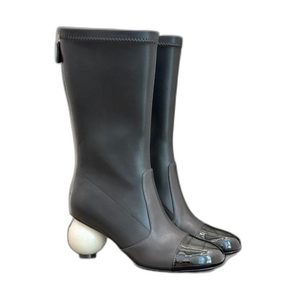 [ Chanel ] 샤넬 CC 진주 굽 부츠