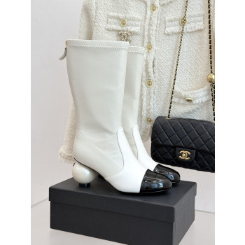 [ Chanel ] 샤넬 CC 진주 굽 부츠