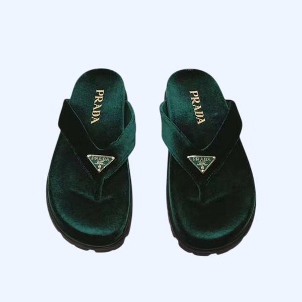 [Prada] 프라다 벨벳 조리 샌들