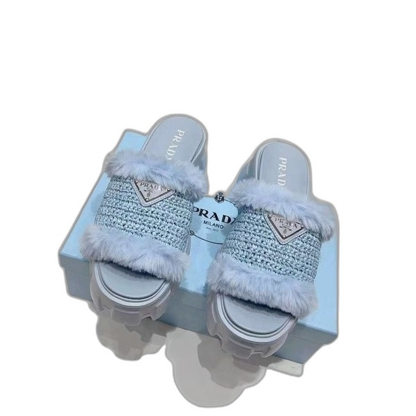 [Prada] 프라다 크로셰 퍼 슬라이드