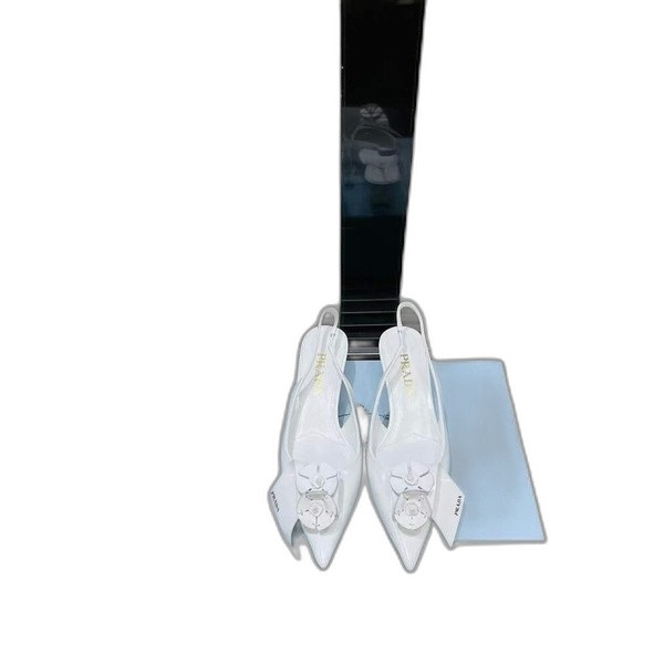 [Prada] 프라다 페이던트 가죽 슬링백 펌프