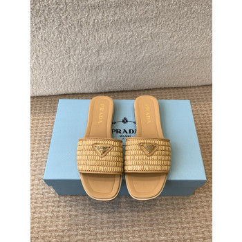 [ 프라다 ] 크로셰 라피아 플랫 샌들