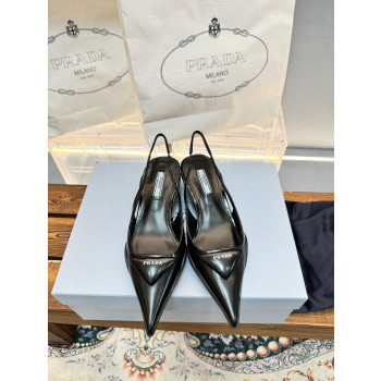 [ 프라다 ] 브러시드 가죽 슬링백 펌프스