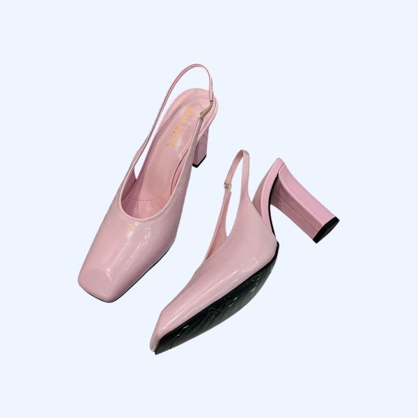 [ 프라다 ] 25 블록 힐 슬링백 펌프스