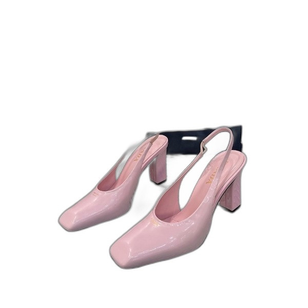 [ 프라다 ] 25 블록 힐 슬링백 펌프스