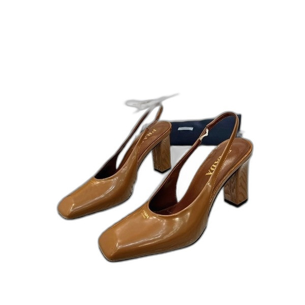 [ 프라다 ] 25 블록 힐 슬링백 펌프스