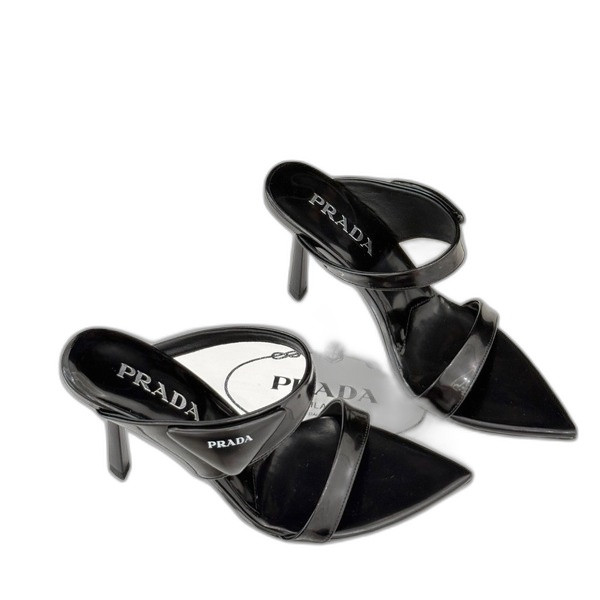 [ Prada ] 프라다 트라이앵글 로고 뮬 샌들