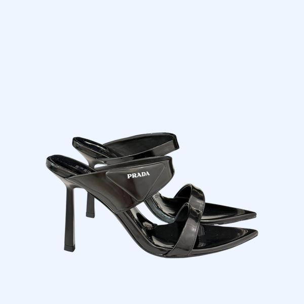 [ Prada ] 프라다 트라이앵글 로고 뮬 샌들