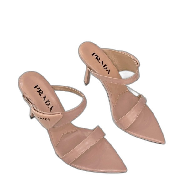 [ Prada ] 프라다 트라이앵글 로고 뮬 샌들