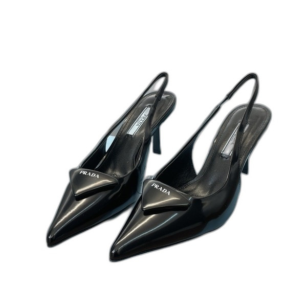 [ Prada ] 프라다 페이던트 가죽 슬링백 펌프스