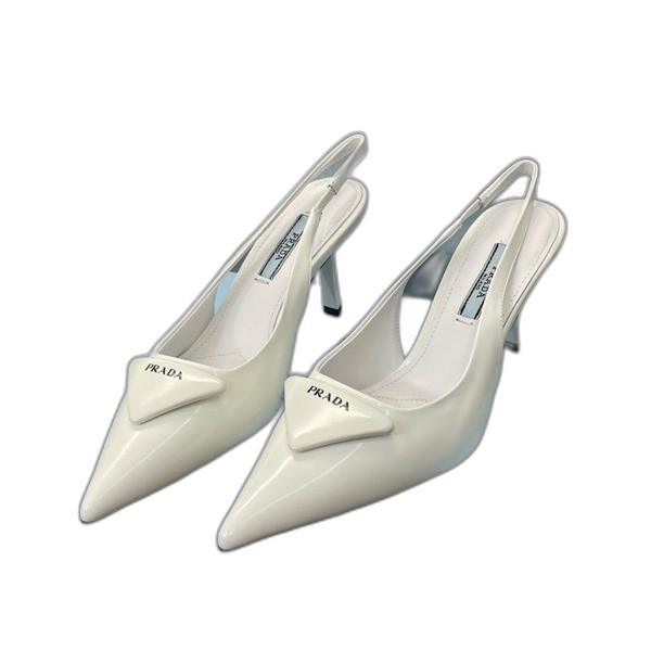 [ Prada ] 프라다 페이던트 가죽 슬링백 펌프스