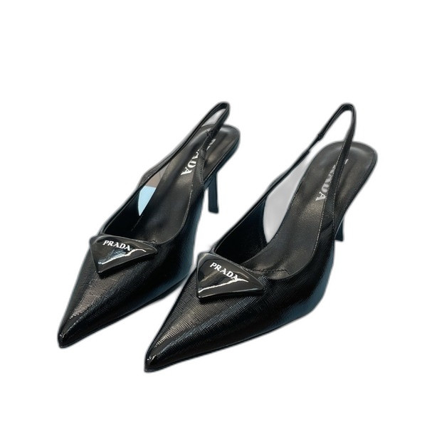 [ Prada ] 프라다 페이던트 가죽 슬링백 펌프스