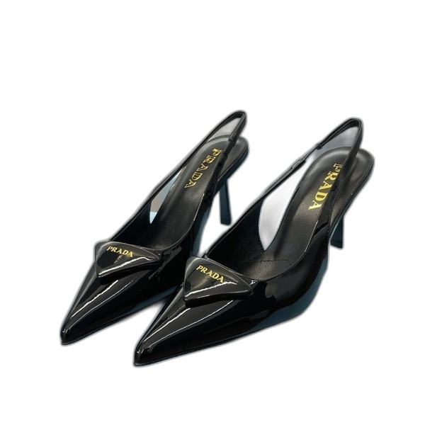[ Prada ] 프라다 페이던트 가죽 슬링백 펌프스