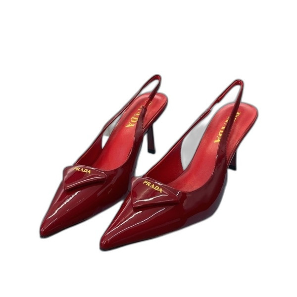 [ Prada ] 프라다 페이던트 가죽 슬링백 펌프스