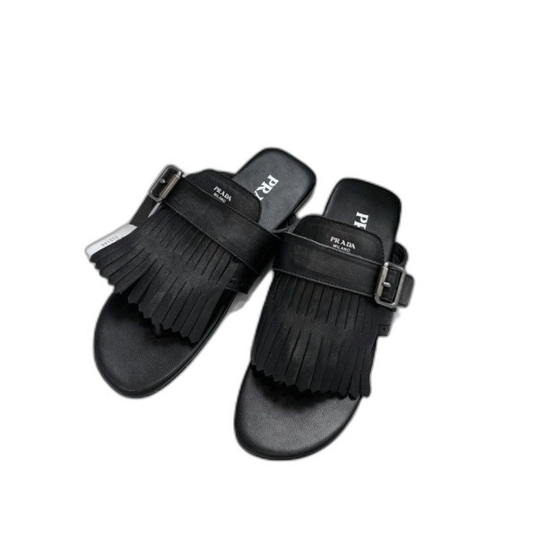 [ Prada ] 프라다 셔플 가죽 통 샌들