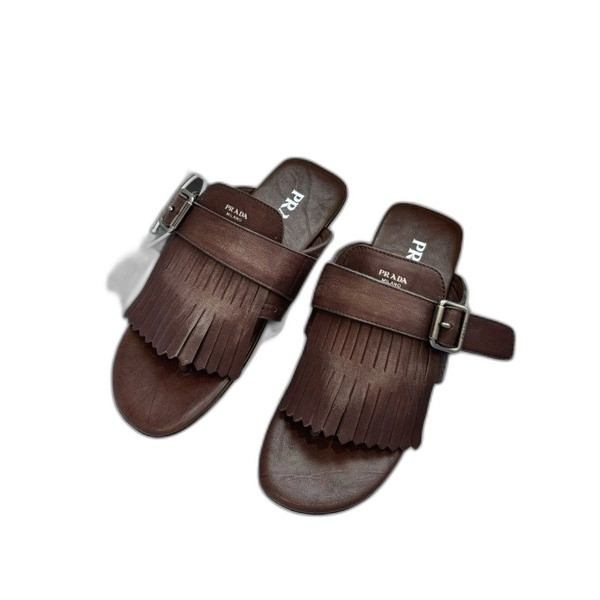 [ Prada ] 프라다 셔플 가죽 통 샌들
