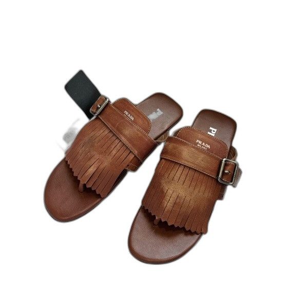 [ Prada ] 프라다 셔플 가죽 통 샌들