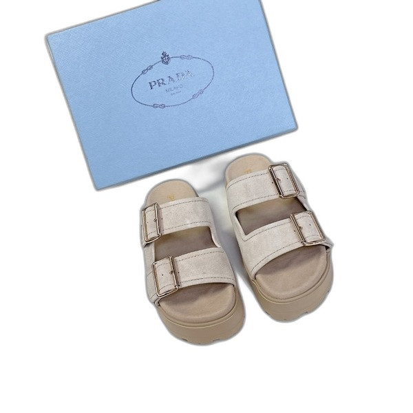 [ Prada ] 프라다 스웨이드 스트랩 슬라이드