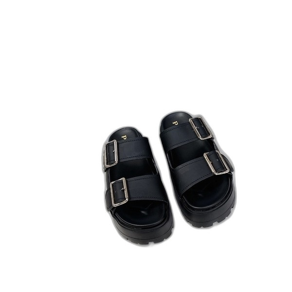 [ Prada ] 프라다 가죽 스트랩 슬라이드