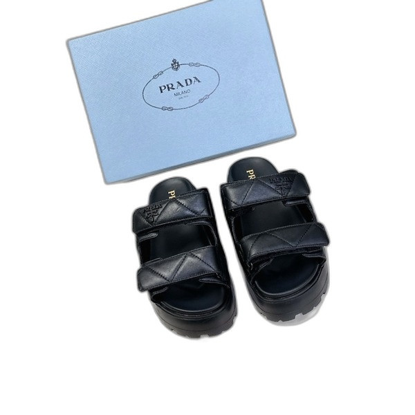 [ Prada ] 프라다 모놀리스 가죽 슬라이드