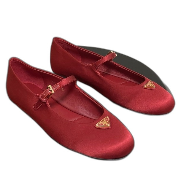 [ Prada ] 프라다 새틴 메리제인 플랫