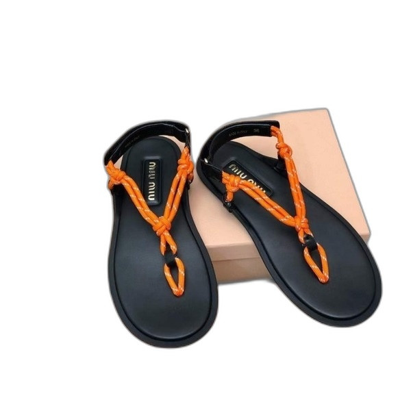 [Miu Miu] 미우미우 리비에르 코드 가죽 샌들