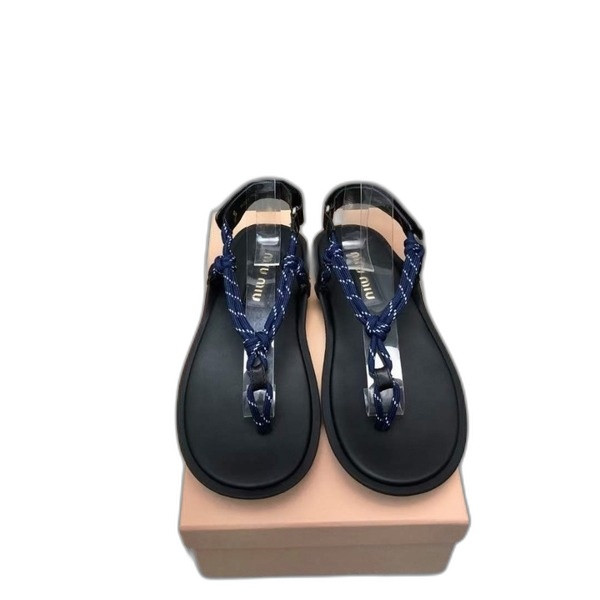 [Miu Miu] 미우미우 리비에르 코드 가죽 샌들