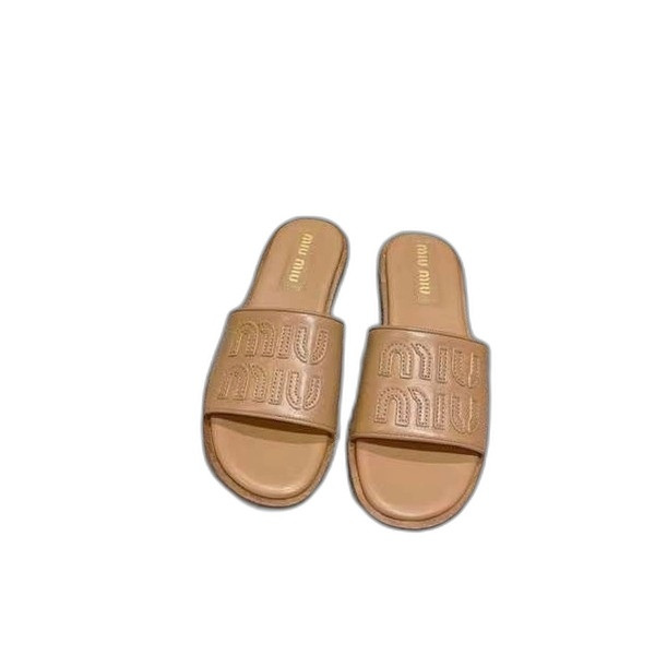 [Miu Miu] 미우미우 라피아 가죽 슬라이드