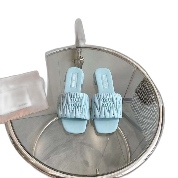 [Miu Miu] 미우미우 마테라쎄 나파 가죽 슬라이드