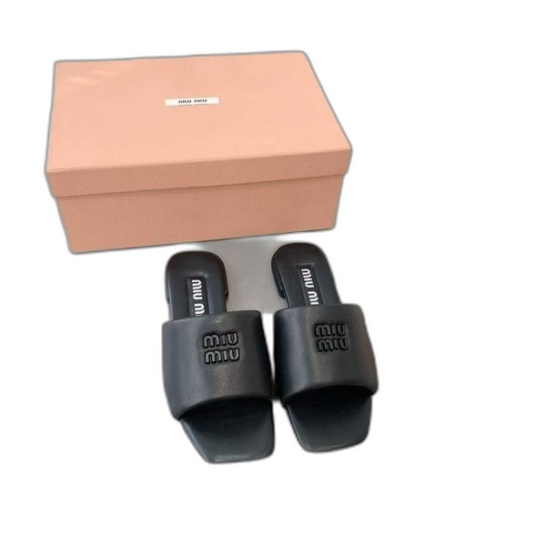 [Miu Miu] 미우미우 나파 가죽 슬라이드 뮬