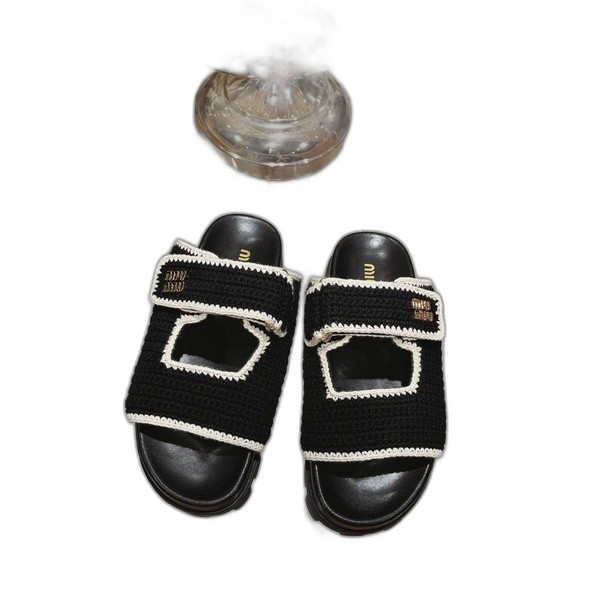 [Miu Miu] 미우미우 크로셰 니트 슬라이드