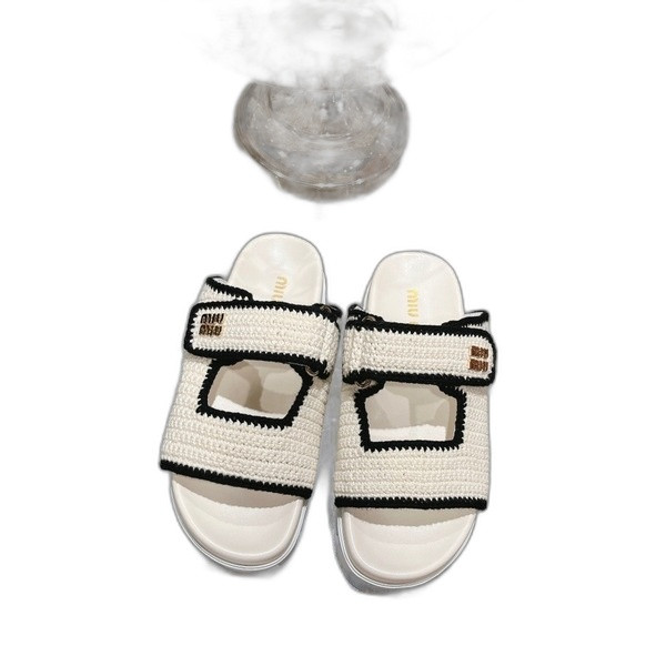 [Miu Miu] 미우미우 크로셰 니트 슬라이드