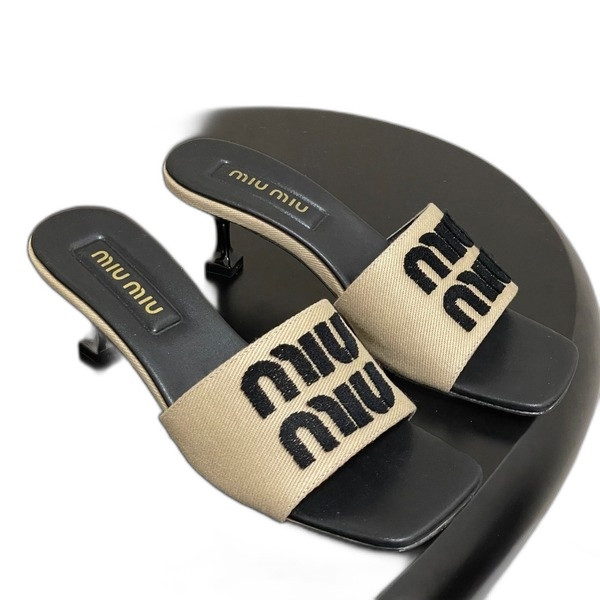 [ Miu Miu ] 미우미우 로고 데님 뮬