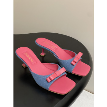 [ Miu Miu ] 미우미우 리본 데님 뮬