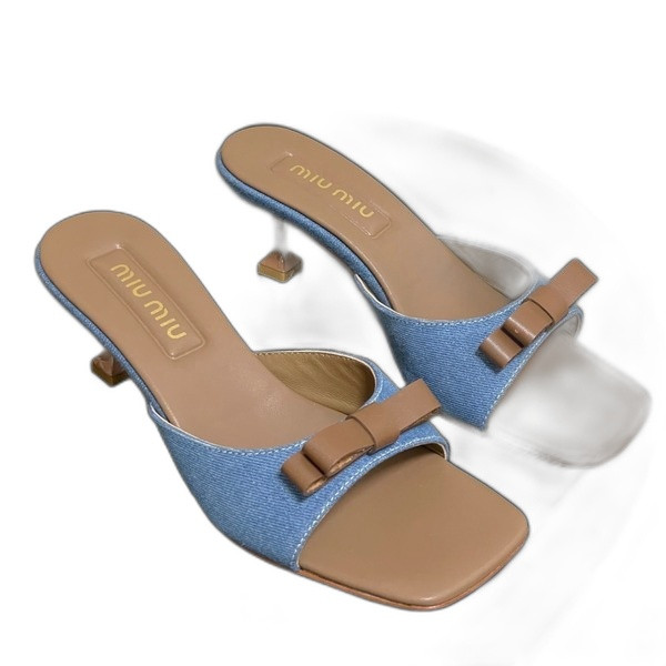 [ Miu Miu ] 미우미우 리본 데님 뮬