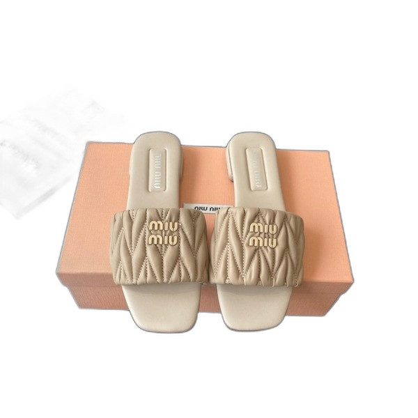 [ Miu Miu ] 미우미우 마테라쎄 나파 가죽 슬라이드