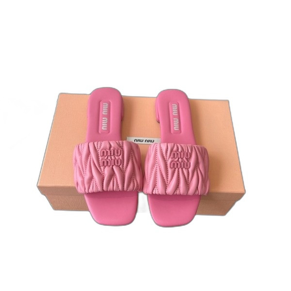 [ Miu Miu ] 미우미우 마테라쎄 나파 가죽 슬라이드