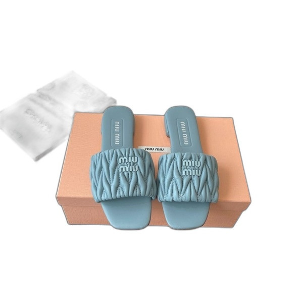 [ Miu Miu ] 미우미우 마테라쎄 나파 가죽 슬라이드