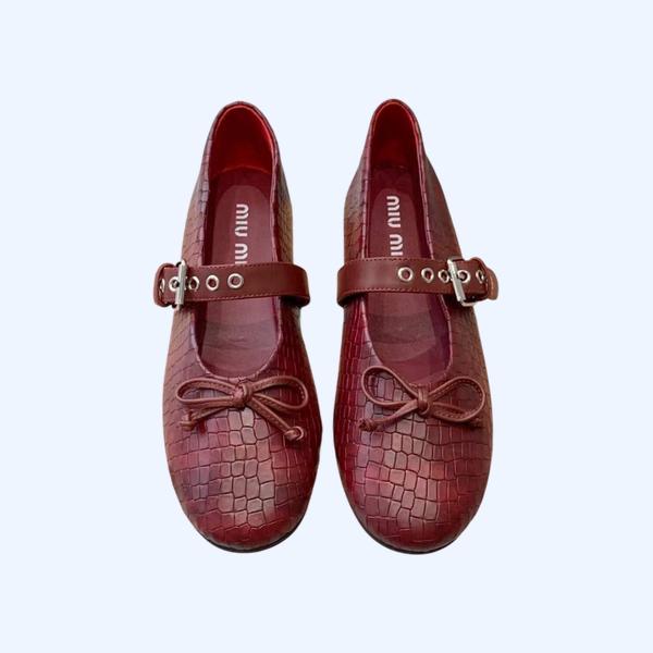 [Miu Miu] 미우미우 가죽 발레리나