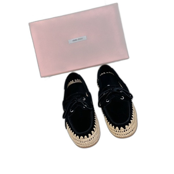 [ Miu Miu ] 미우미우 보트 슈즈 에크루