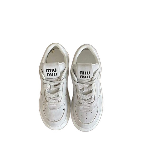 [Miu Miu] 미우미우 블리치드 가죽 스니커즈