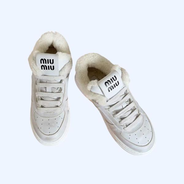 [Miu Miu] 미우미우 블리치드 가죽 스니커즈